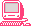small pink old fashioned desktop pc showing the word GO then human faces